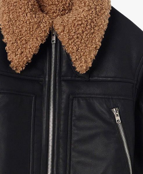 Aspen Faux Shearling Leather Jacket
