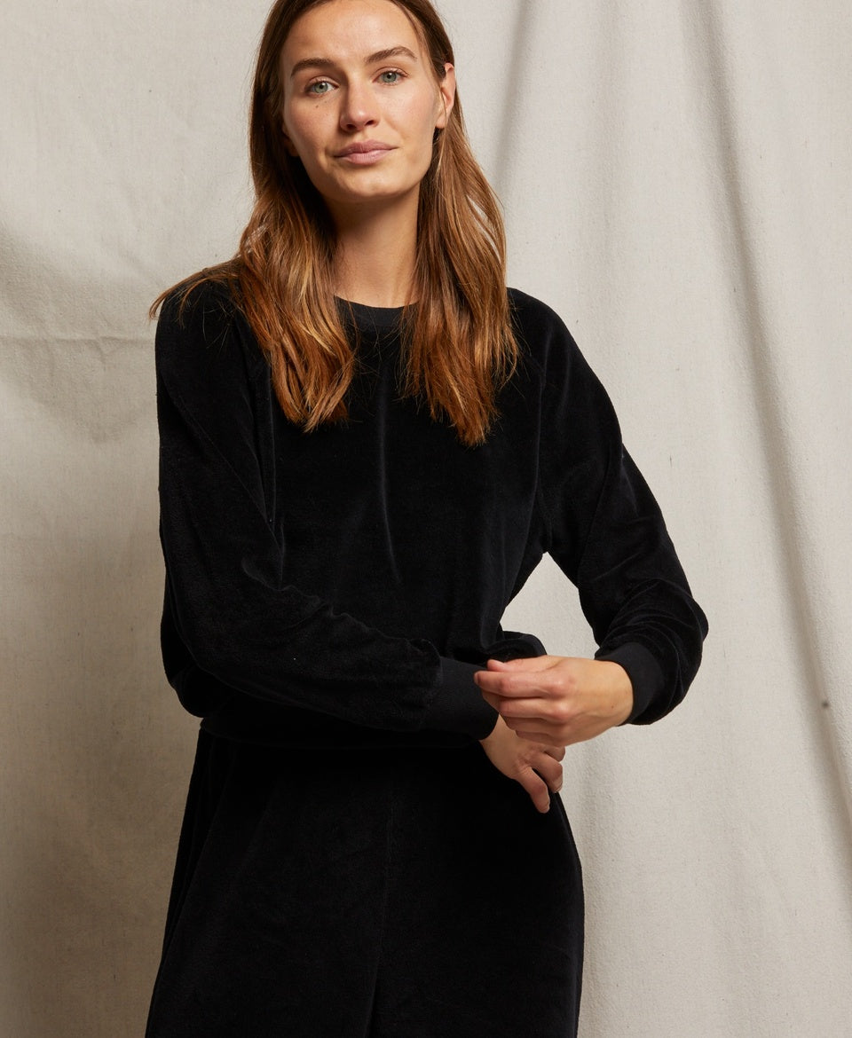 Velour Shrunken Raglan Sweatshirt