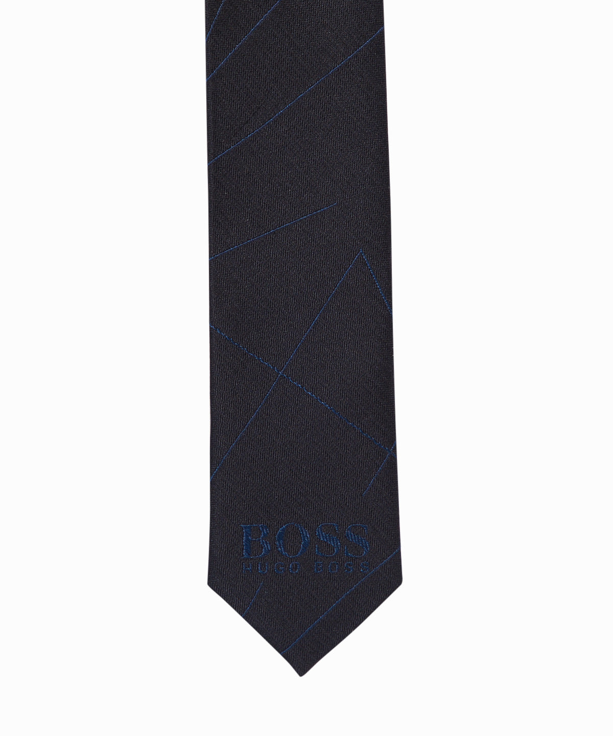 Navy Printed Silk Tie