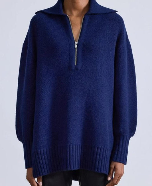 Drippy Zip Neck Pullover