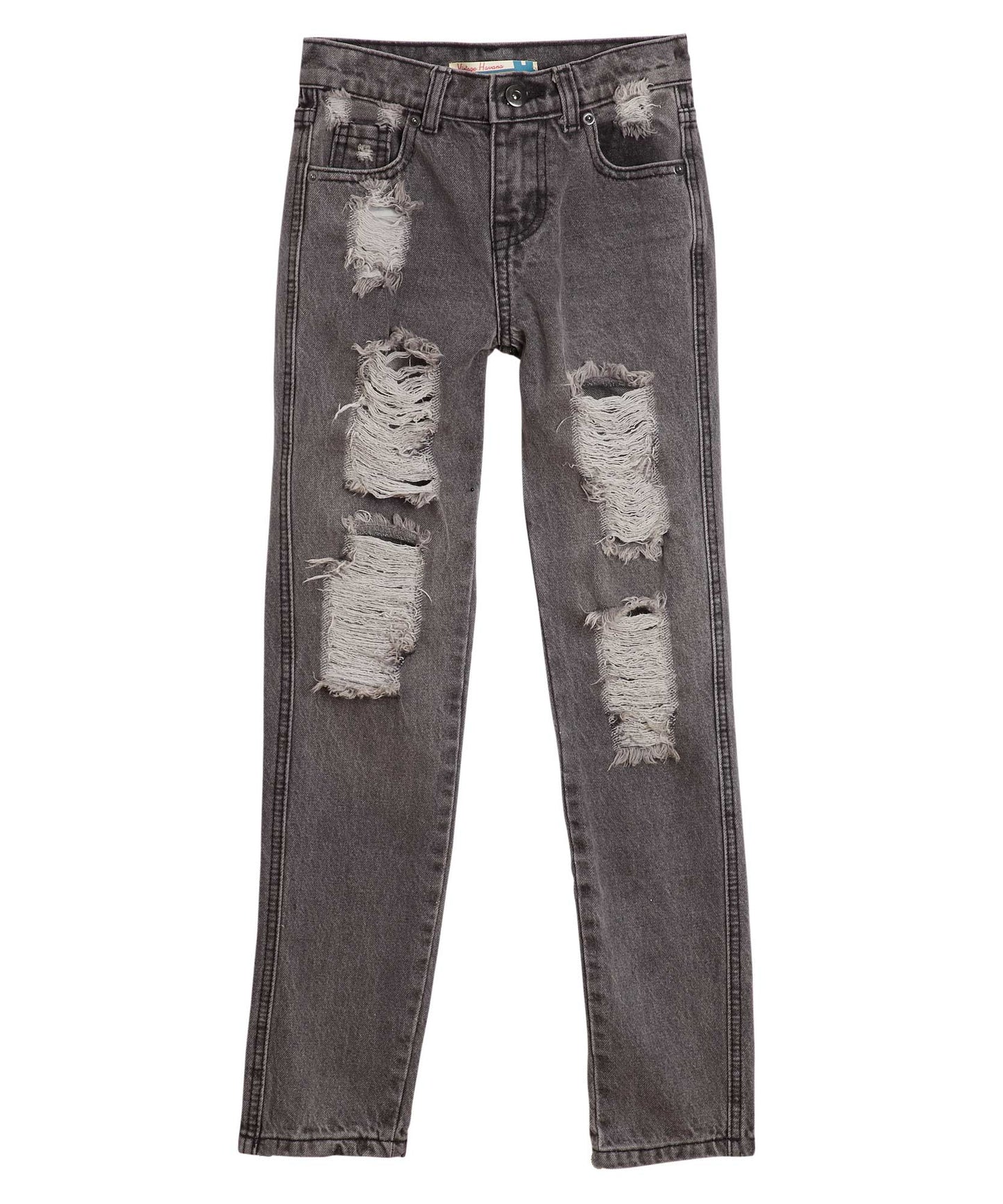 Distressed High Rise Boyfriend Denim