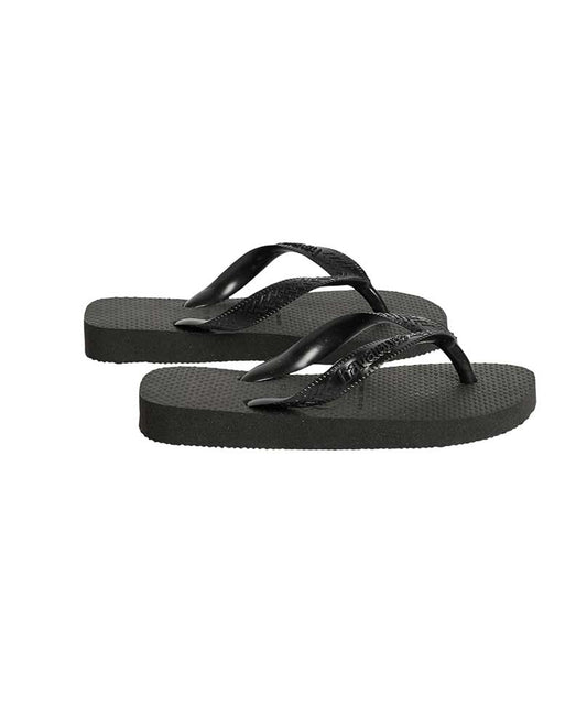 Black Top Flip Flops