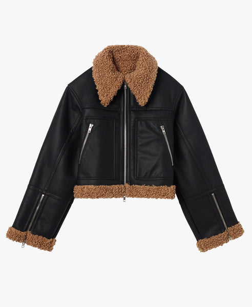 Aspen Faux Shearling Leather Jacket