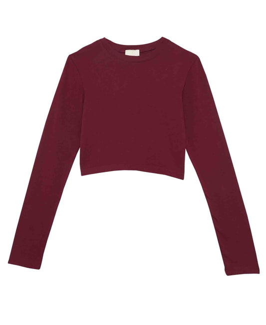 Round Neck L/S Crop Tee