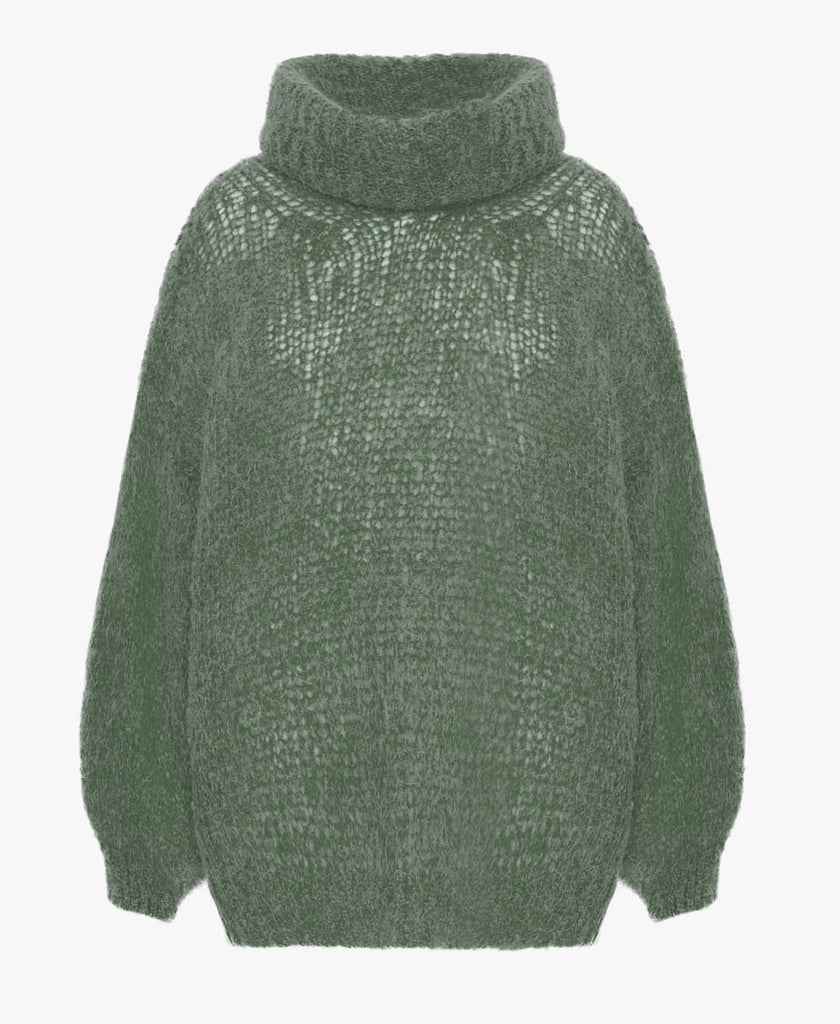 Roll Neck Alpaca Pullover Sweater