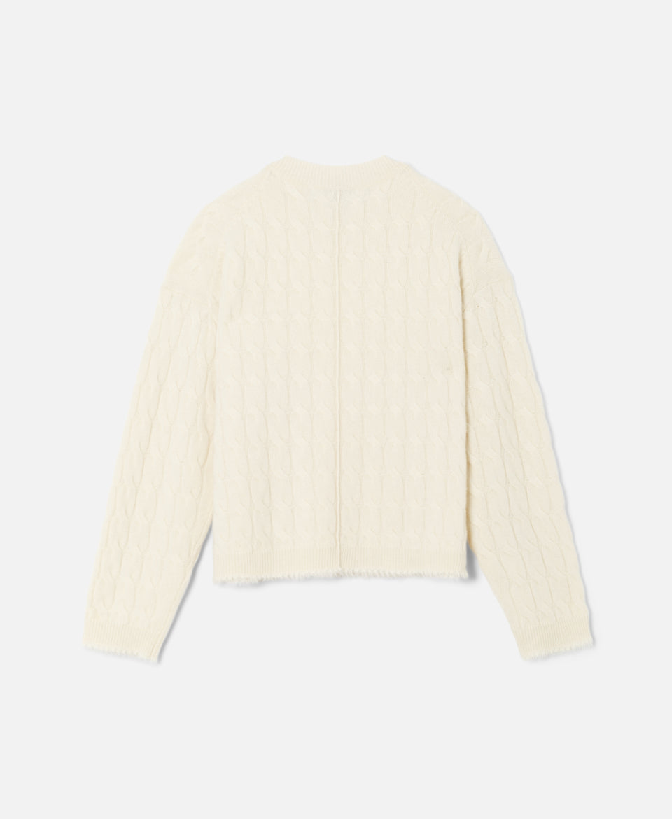 Cashmere Cable V-neck Pullover