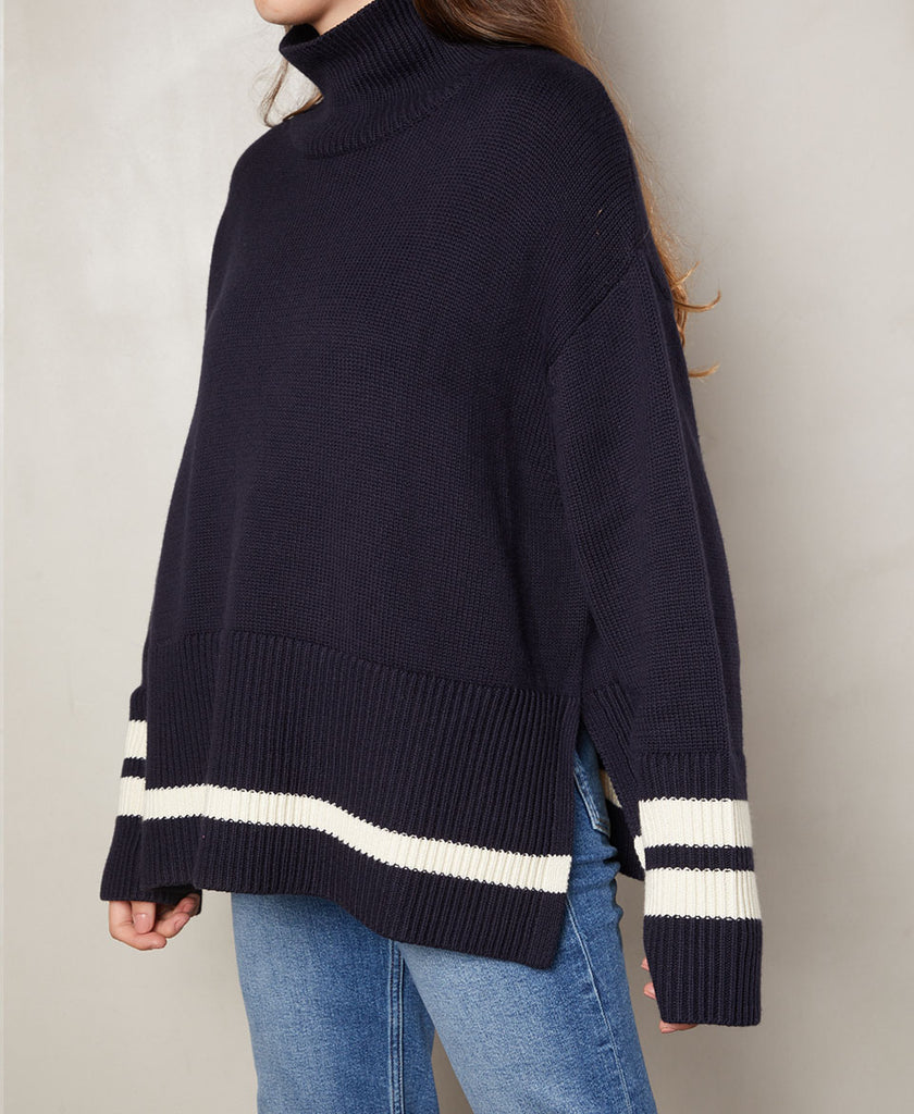 Rachel Navy Pullover Sweater