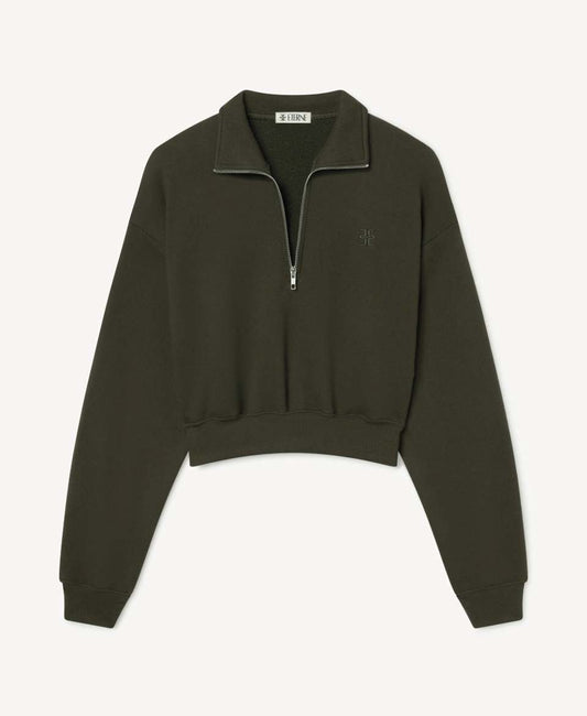 Cropped Half-Zip Sweatshirt