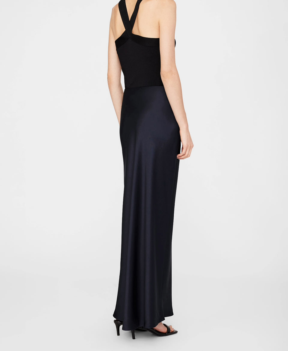 Bar Silk Maxi Skirt - Night Sky