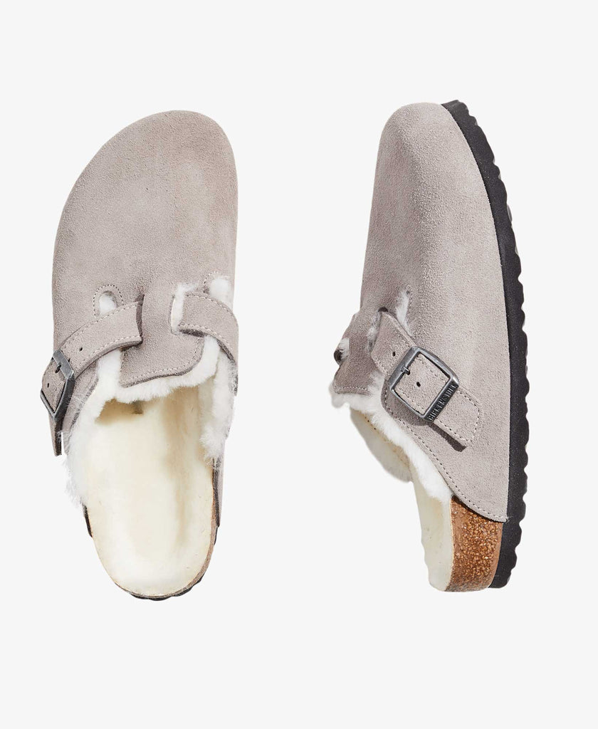 Birkenstock boston hot sale shearling grey