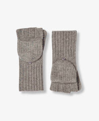 Ribbed Pop Top Cashmere Gloves